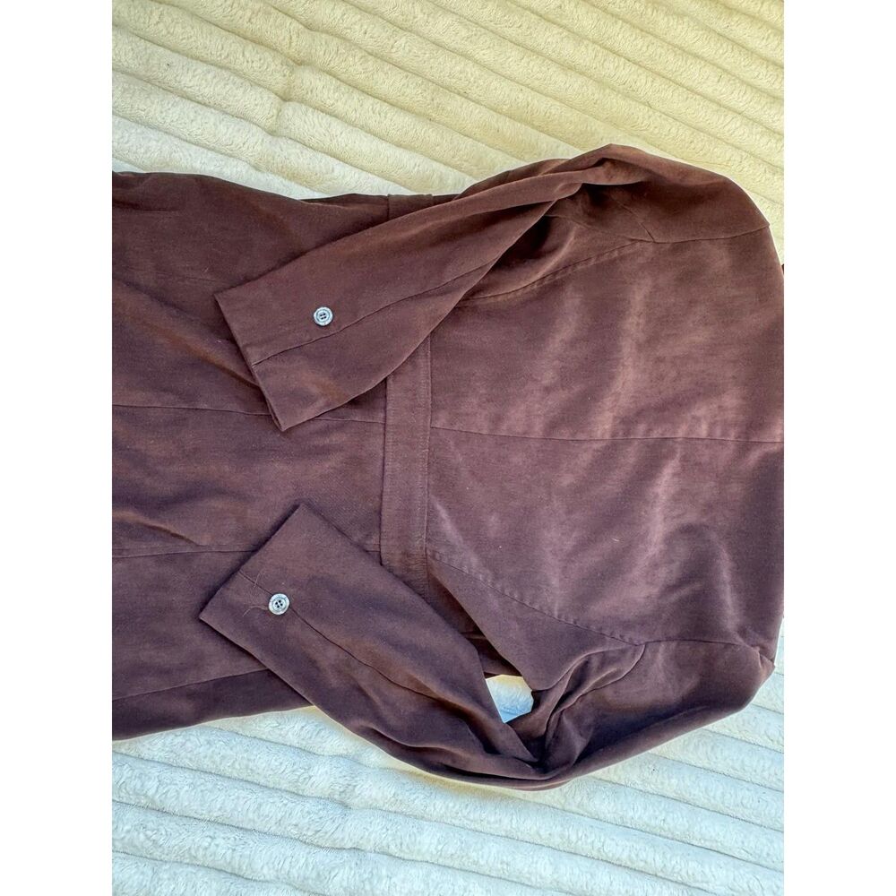 Tara Jarmon Paris Brown Faux Suede Long Trench Jacket Coat